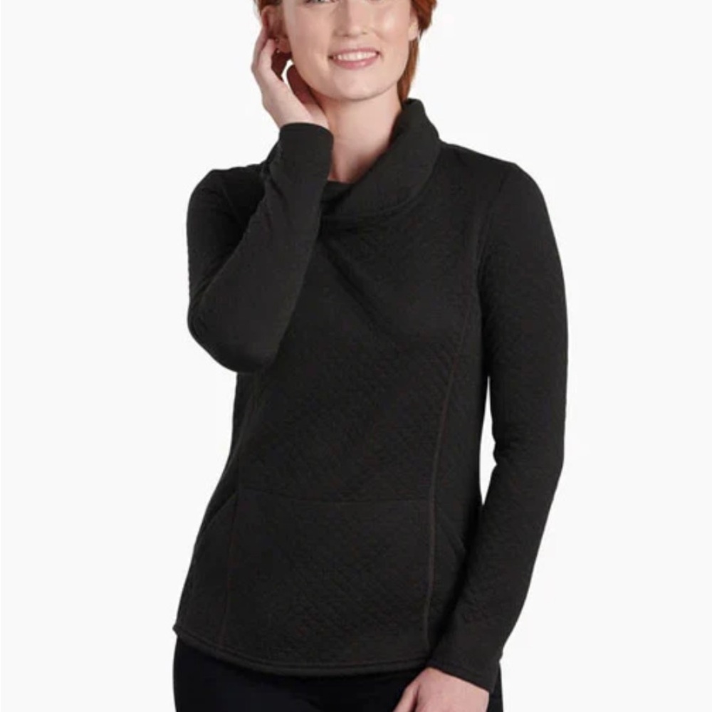Kuhl Athena Black Wool Blend Cowl Neck Sweater Size S